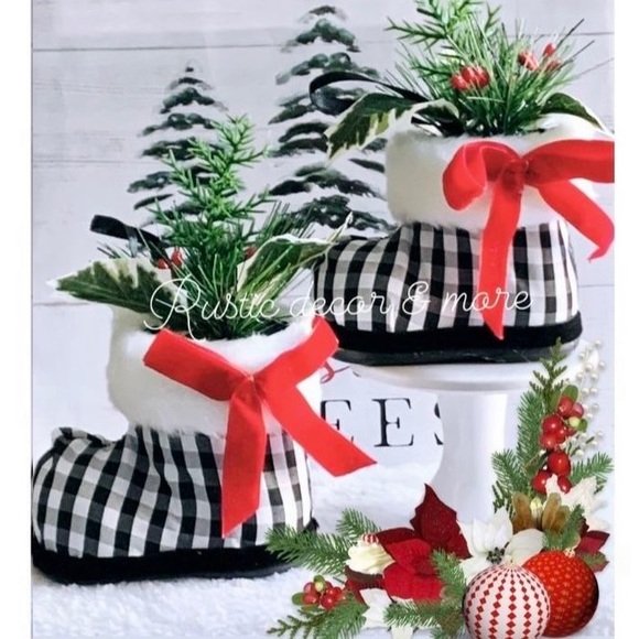 Christmas Holiday Santa Boots
Buffalo Plaid Check Faux Fur - Picture 1 of 1